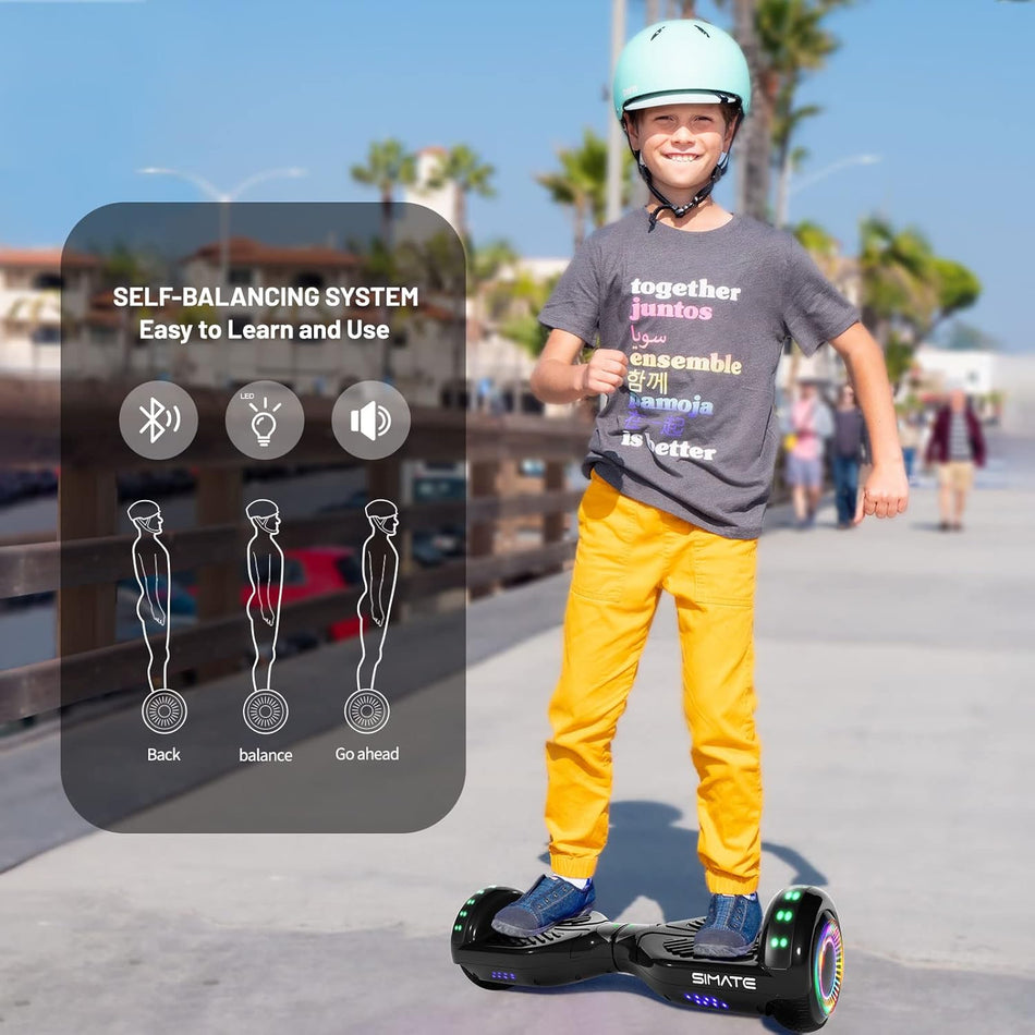 Simate P6 Hoverboard Black