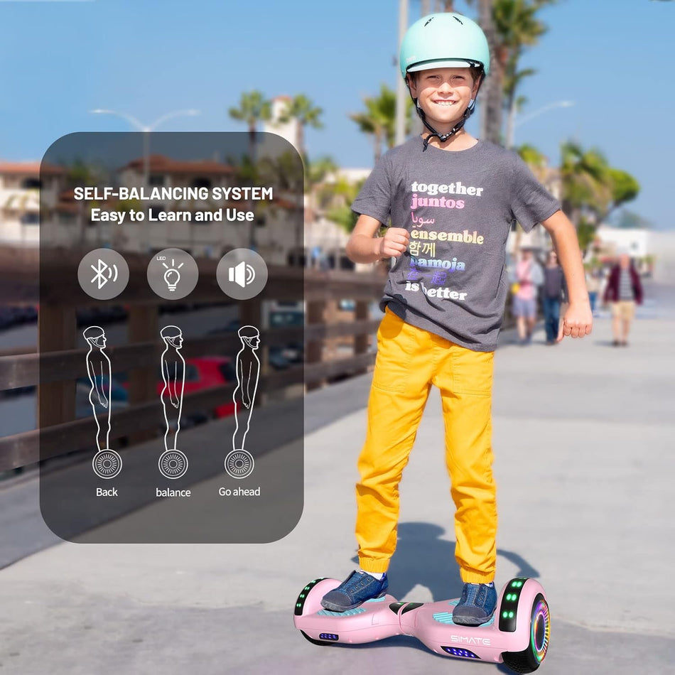 Simate P6 Hoverboard Pink