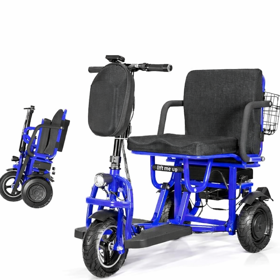 Foldable 3 wheel Electric Scooter mobility scooter Blue