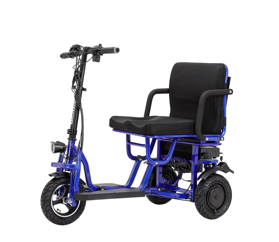 Foldable 3 wheel Electric Scooter mobility scooter Blue