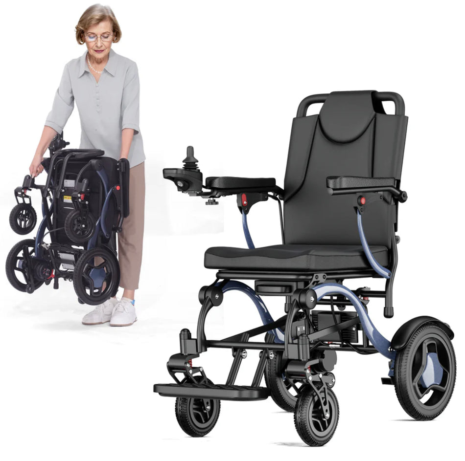 Ultra light Folding Electric Wheelchair With Joystick Control MK9005 Grey
