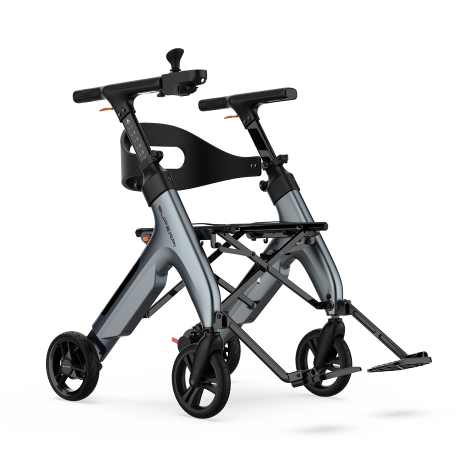 4 in 1 Electric Rollator, Wheelchair, Walker with Seat, Foldable Transport Wheelchair
