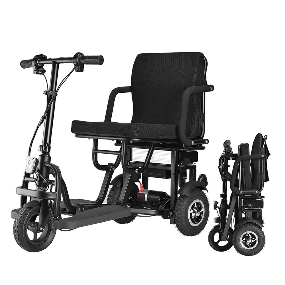 Foldable Electric 3 wheel mobility scooter black